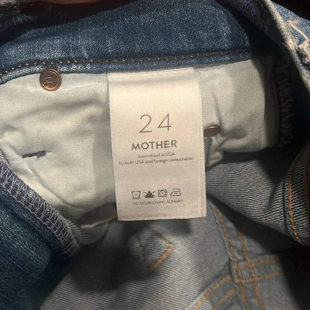 MOTHER The Mid Rise Dazzler Ankle Fray in Birds of Paradise Size 24